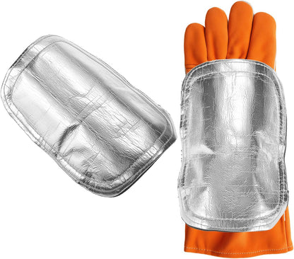 Hand Heat Shield Welding Gloves, Heat Split Leather Welding Hand Pad for Industrial Boiler Cutting V1258-DP02-A-2025