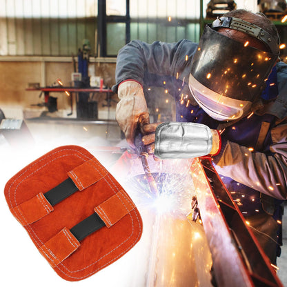 Hand Heat Shield Welding Gloves, Heat Split Leather Welding Hand Pad for Industrial Boiler Cutting V1258-DP02-A-2025