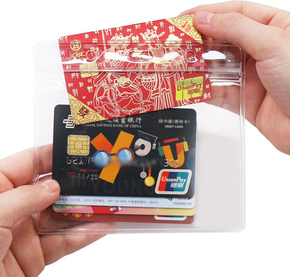 Clear Plastic Horizontal Badge Holder - 12 Pcs Thick Name Tag ID Card Protector Holders Large Transparent V1258-DP02-A-2030