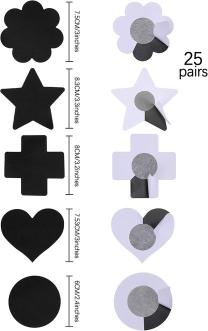 Breast Covers - Disposable, Self-Adhesive, Multi-Shape Bra Pasties V1258-DP02-A-2035
