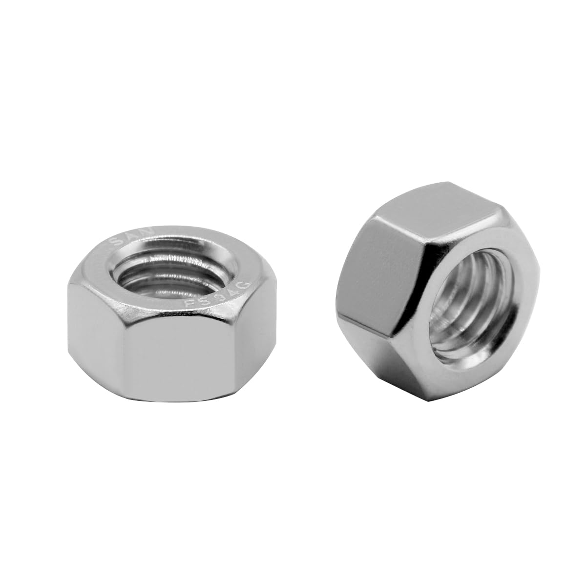 50PCS M6-1.0 Nuts 18-8 (304) Stainless Hardware Nuts Commercial Grade for Boats Dock Car V1258-DP02-A-2051