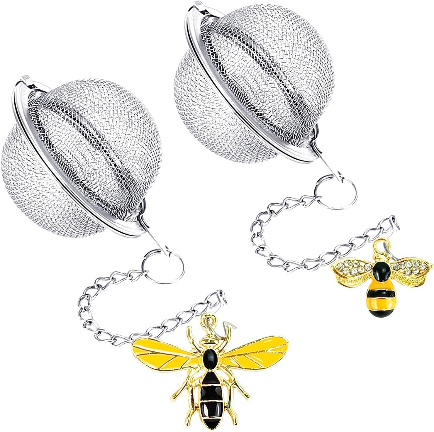 Stainless Steel Mesh Tea Infuser, 2.1 inch Tea Ball with Honey Bee Pendant Tea Strainer Tea Diffuser Tea V1258-DP02-A-2055