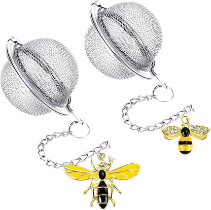 Stainless Steel Mesh Tea Infuser, 2.1 inch Tea Ball with Honey Bee Pendant Tea Strainer Tea Diffuser Tea V1258-DP02-A-2055