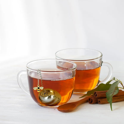 2Pcs Stainless Steel Mesh Tea Infuser, 2.1 inch Tea Infuser Ball with Cute Honey Bee Pendant,Tea Strainer Tea V1258-DP02-A-2056