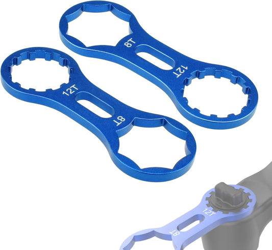 2Pcs Bicycle Fork Cap Wrench, Aluminium Alloy Bike Front Fork Repair Tool, Suspension Forks Cap Spaner V1258-DP02-A-2059