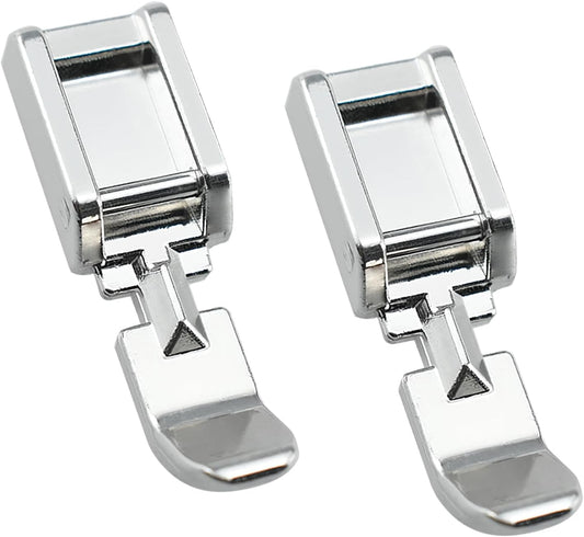 2Pcs Zipper Sewing Machine Presser Foot, Zinc Alloy Sewing Machine Foot for Most Low Shank Snap on Sewing V1258-DP02-A-2060