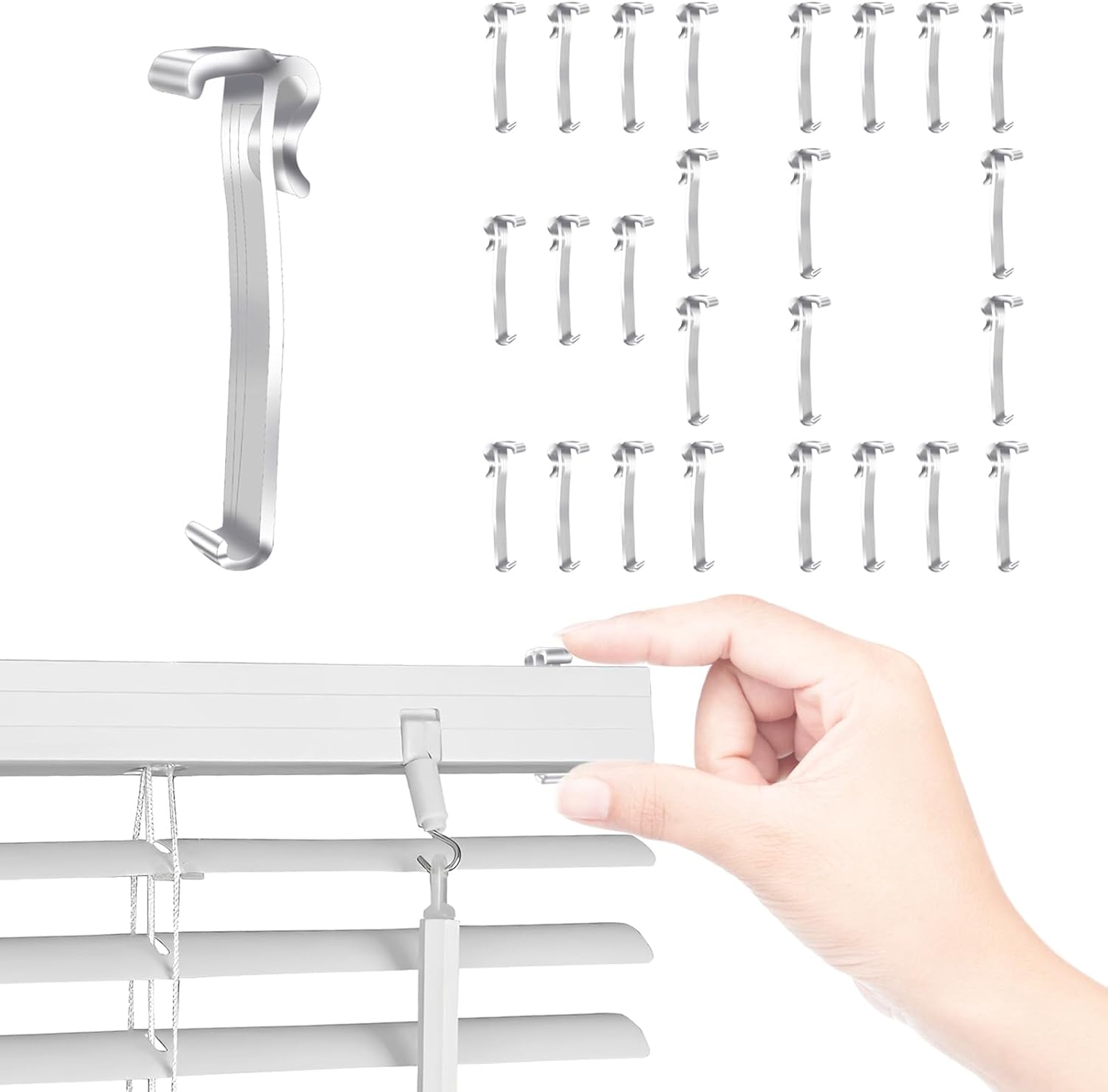 30 Pcs 2.5 Inch Valance Clips, Clear Plastic Valance Clips for Blinds, Window Blinds Hidden Clip for V1258-DP02-A-2063