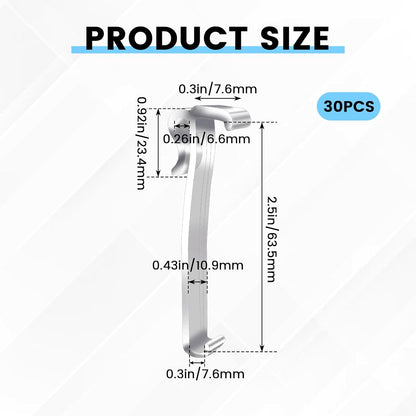 30 Pcs 2.5 Inch Valance Clips, Clear Plastic Valance Clips for Blinds, Window Blinds Hidden Clip for V1258-DP02-A-2063