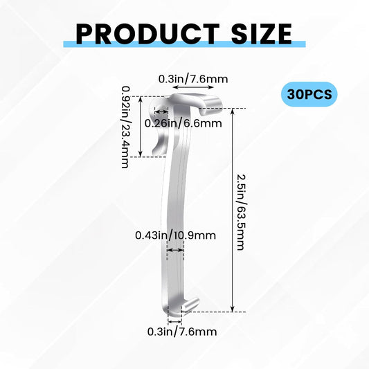 30 Pcs 2.5 Inch Valance Clips, Clear Plastic Valance Clips for Blinds, Window Blinds Hidden Clip for V1258-DP02-A-2063