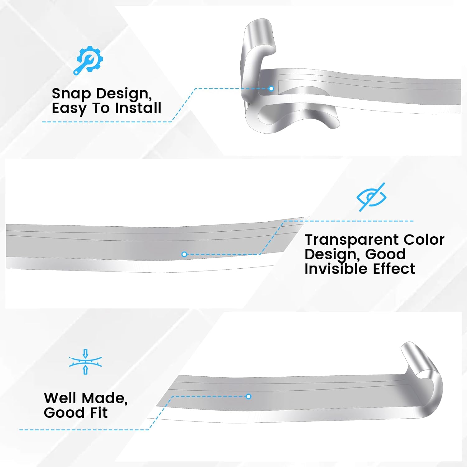 30 Pcs 2.5 Inch Valance Clips, Clear Plastic Valance Clips for Blinds, Window Blinds Hidden Clip for V1258-DP02-A-2063