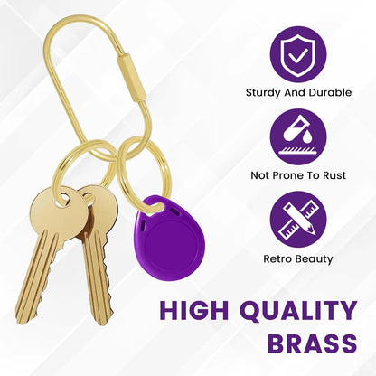 Brass Screw Lock Keychain Holder, 3 Sizes Key Ring Gold Carabiner Clip for Hanging Crafts and Various Keys V1258-DP02-A-2067