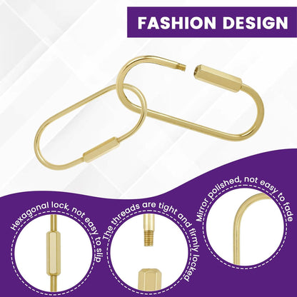 Brass Screw Lock Keychain Holder, 3 Sizes Key Ring Gold Carabiner Clip for Hanging Crafts and Various Keys V1258-DP02-A-2067
