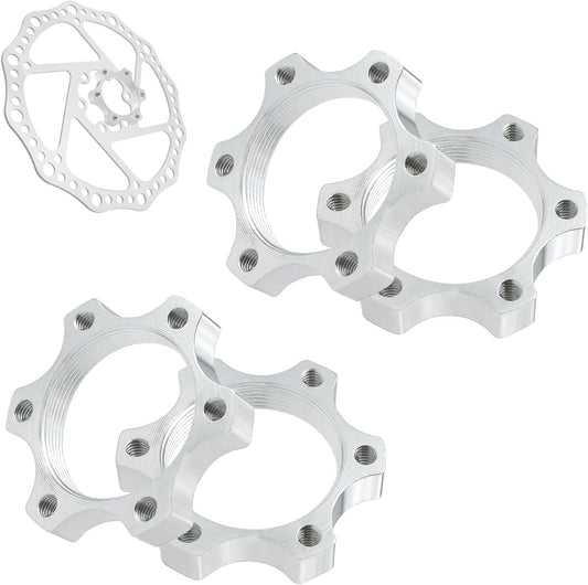 4 Pcs 44MM Bike Freewheel Threaded Hubs Disk Brake Adapter, 1.73-inch Aluminum Alloy 6-Bolt Disc Brake Rotor V1258-DP02-A-2070