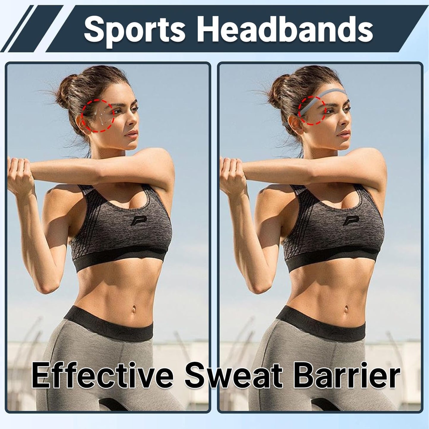 4 Pack Sports Headbands for Women Elastic Non-Slip Absorb Sweat 4 Colors V1258-DP02-A-2083