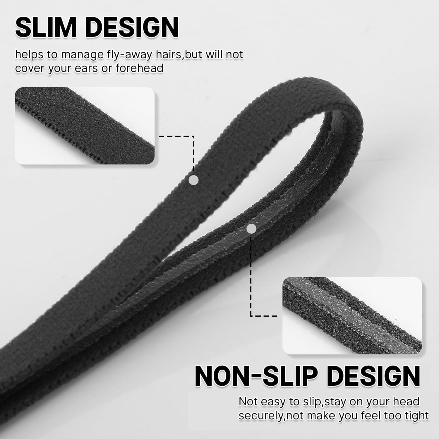 4 Pack Sports Headbands for Women Elastic Non-Slip Absorb Sweat 4 Colors V1258-DP02-A-2083