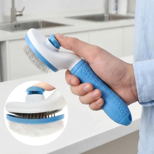 Dog Cat Shedding Brush, Self Cleaning Deshedding Tool for Undercoat, Grooming Rake for Long Short Hair Pets, V1258-DP02-A-2124