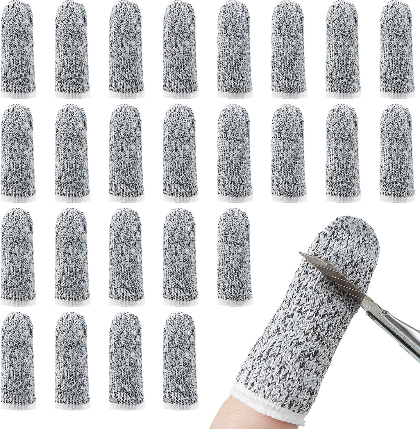20 Pieces Cut Resistant Finger Cots Protection Reusable Finger Thumb Protector Gloves for Kitchen Sculpture V1258-DP02-A-2126