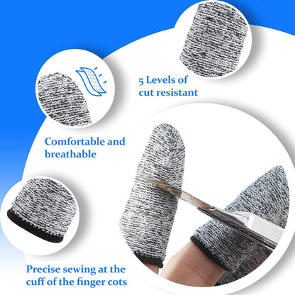 20 Pieces Cut Resistant Finger Cots Protection Reusable Finger Thumb Protector Gloves for Kitchen Sculpture V1258-DP02-A-2126
