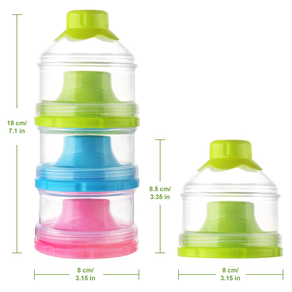 Baby Formula Dispenser, Non-Spill Stackable Formula Dispenser On The Go, Baby & Kids Snack Containers, V1258-DP02-A-213