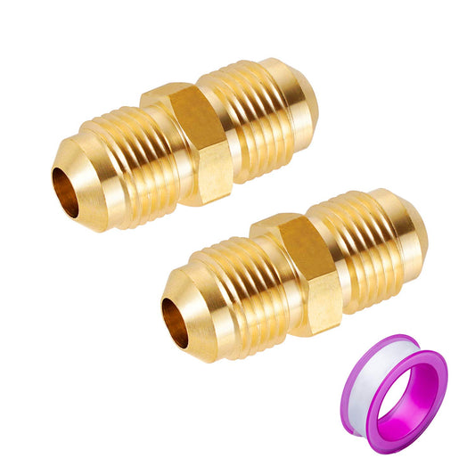 3/8" Male Flare x 3/8" Male Flare Connector Gas Adapter Union Brass Tube Coupler Pipe Fitting (2PCS) V1258-DP02-A-2131