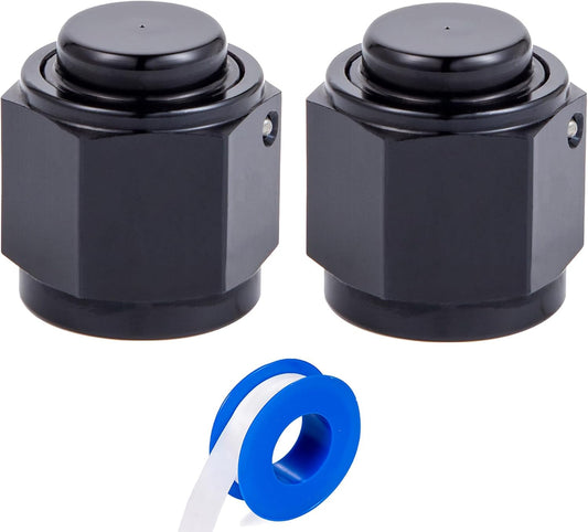 8AN Female Flare Cap Block off Fitting Plug Nut Adapter Aluminum Black 2PCS (8AN 2Pack) V1258-DP02-A-2133