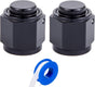 8AN Female Flare Cap Block off Fitting Plug Nut Adapter Aluminum Black 2PCS (8AN 2Pack) V1258-DP02-A-2133