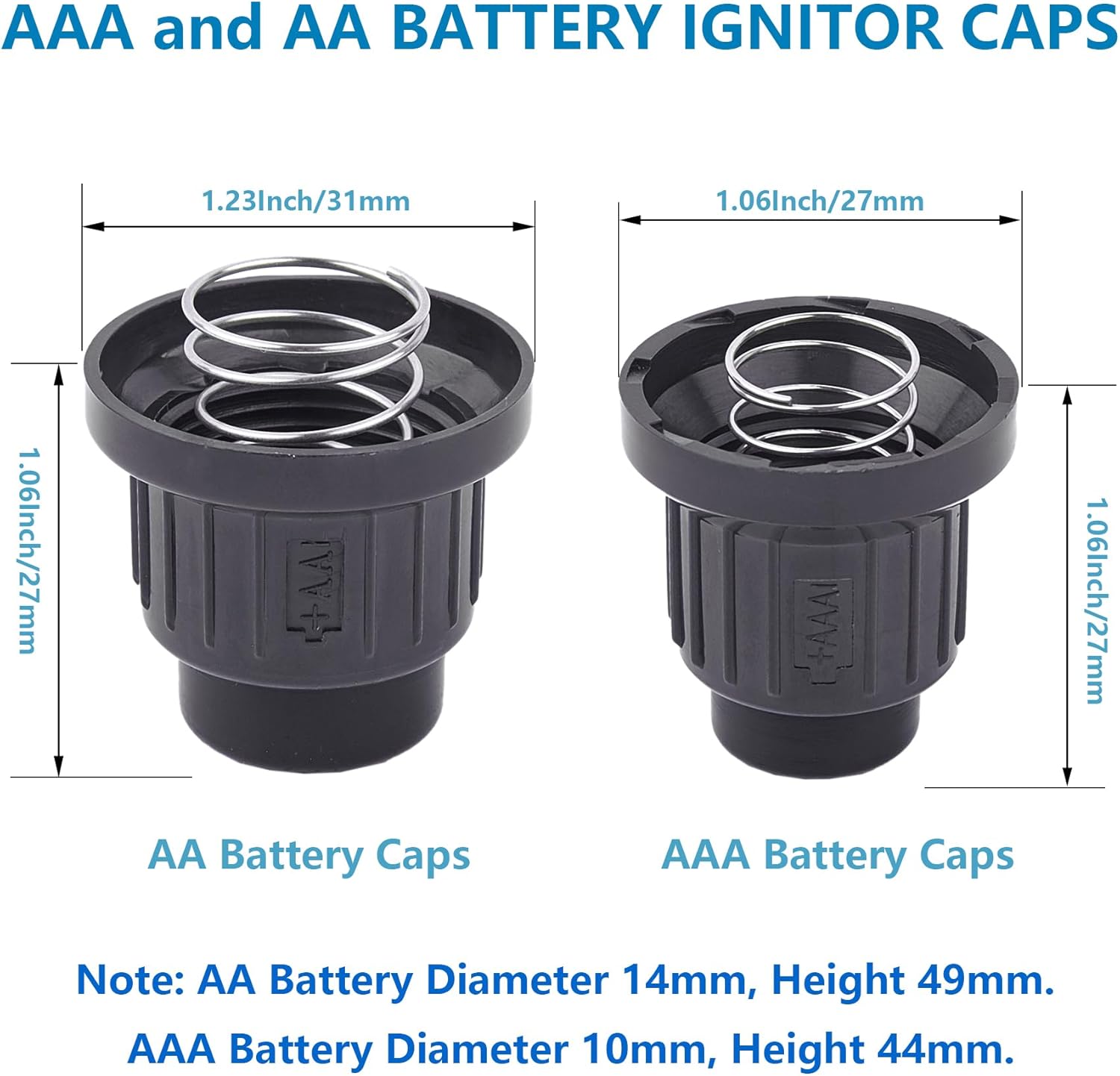 2Pcs AA Battery Push Button Igniter Caps with Spring, Igniter Replacement Button Cap for Blackstone V1258-DP02-A-2146
