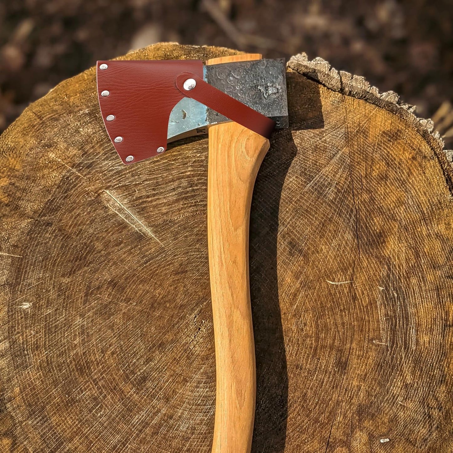 Leather Axe Sheath, Adjustable Hatchet Head Sheath, Durable Hatchet Blade Protector Case Cover Great Camping V1258-DP02-A-2147