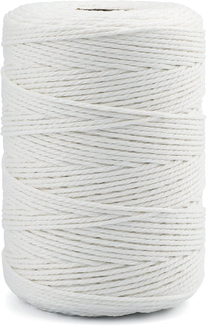 White Cotton String Butchers Cooking String Twine 2mm 656ft for Crafts, Tying Meat, Making Sausage V1258-DP02-A-2151