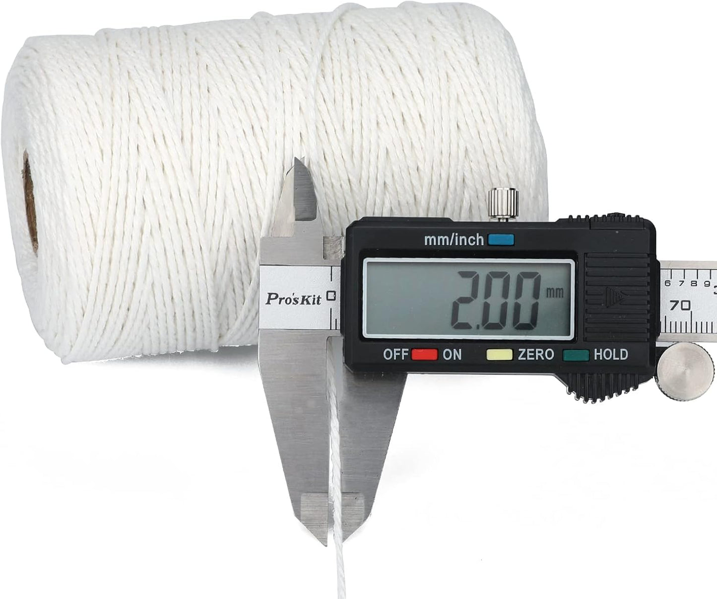 White Cotton String Butchers Cooking String Twine 2mm 656ft for Crafts, Tying Meat, Making Sausage V1258-DP02-A-2151