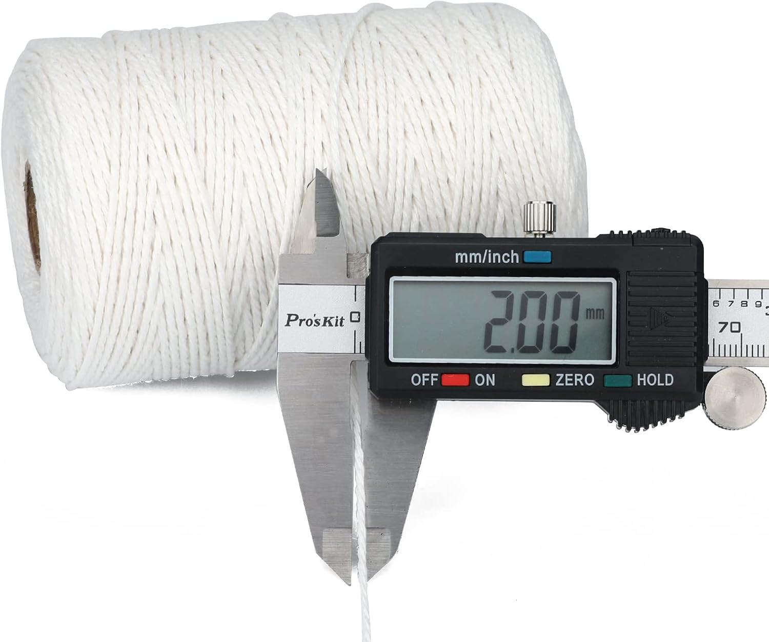 White Cotton String Butchers Cooking String Twine 2mm 656ft for Crafts, Tying Meat, Making Sausage V1258-DP02-A-2151