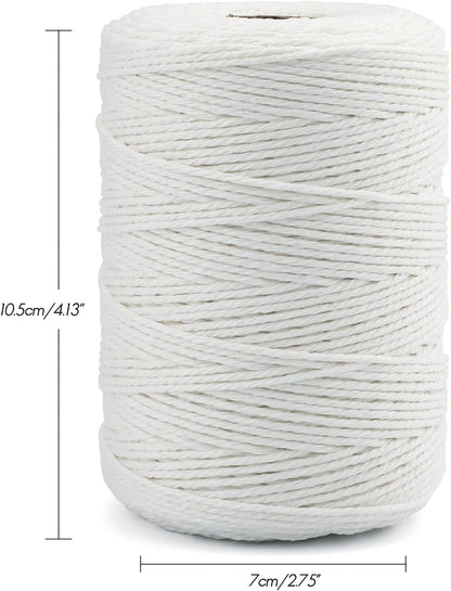 White Cotton String Butchers Cooking String Twine 2mm 656ft for Crafts, Tying Meat, Making Sausage V1258-DP02-A-2151