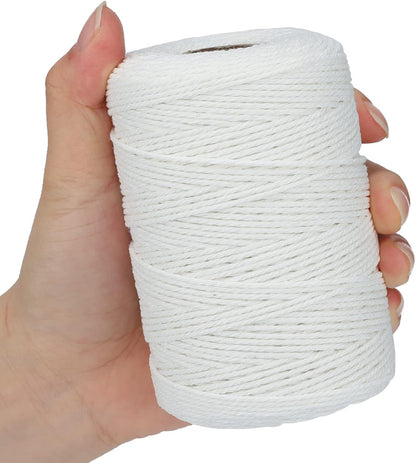 White Cotton String Butchers Cooking String Twine 2mm 656ft for Crafts, Tying Meat, Making Sausage V1258-DP02-A-2151