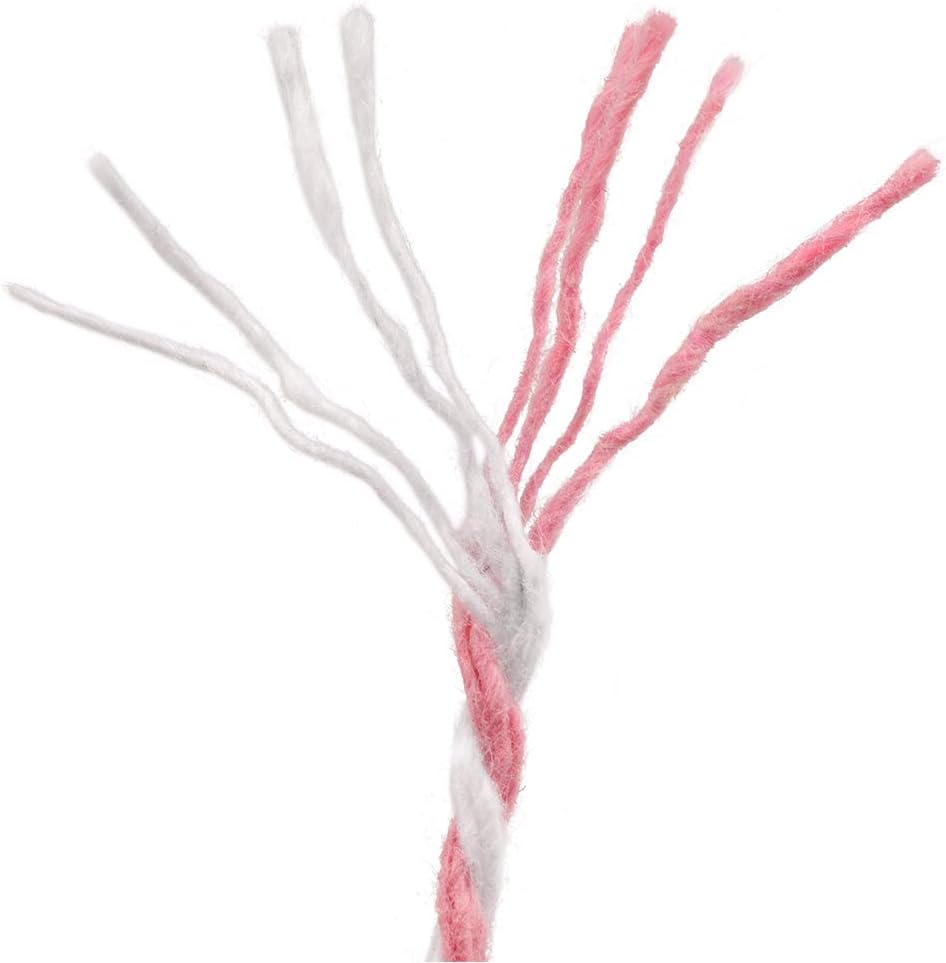 Pink and White Twine String, 328 Feet Christmas Bakers Twine String, 2MM Heavy Duty Packing String for DIY V1258-DP02-A-2154