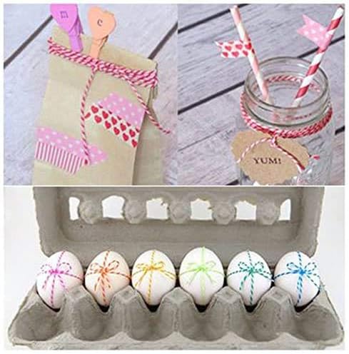 Pink and White Twine String, 328 Feet Christmas Bakers Twine String, 2MM Heavy Duty Packing String for DIY V1258-DP02-A-2154