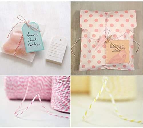 Pink and White Twine String, 328 Feet Christmas Bakers Twine String, 2MM Heavy Duty Packing String for DIY V1258-DP02-A-2154