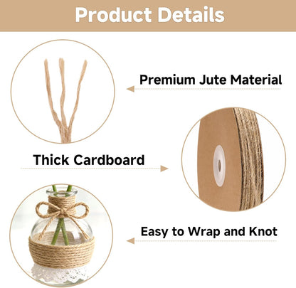 2MM Jute Twine - 328Ft Natural Brown Jute String, 3-Ply Thin String for Gardening, Craft Twine for DIY V1258-DP02-A-2156