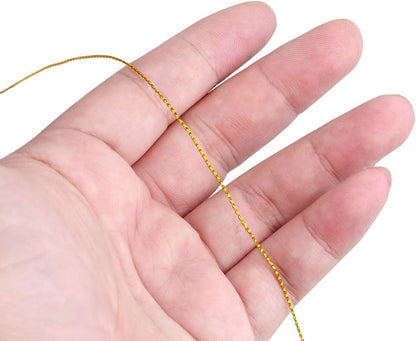 110Yards Gold Metallic String - 1MM No Stretch Decorative Braided Thread Cords for Gift Wrapping, DIY Crafts, V1258-DP02-A-2164