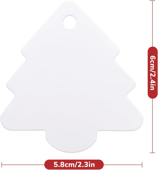 Christmas Gift Tags - 100Pcs White Holiday Tags with String, Christmas Tree Blank Name Labels, Xmas Gift V1258-DP02-A-2166