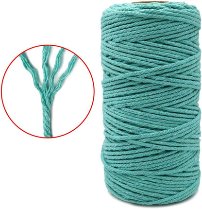 Macrame Cord - 3MM Cotton Twine, 328Ft Lake Blue Cotton String, Bakers String for DIY Crafts, Knitting, Plant V1258-DP02-A-2170