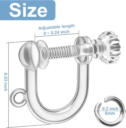 40pcs Screw Back Earring Converter with Jump Rings - Convert Dangle Earrings for Non-Pierced Ears, Such as V1258-DP02-A-2179