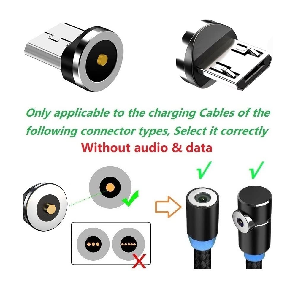 Magnetic Charging Series (Micro Tips),Just 4 Micro Tips Without Nylon Braided USB Cable No Charger Cords. V1258-DP02-A-2188