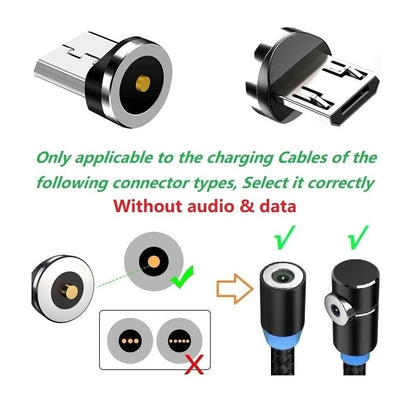 Magnetic Charging Series (Micro Tips),Just 4 Micro Tips Without Nylon Braided USB Cable No Charger Cords. V1258-DP02-A-2188