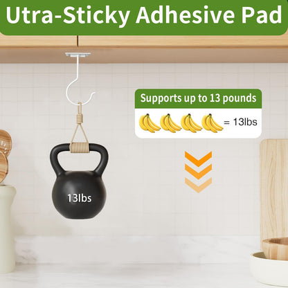 1Pcs White Self-Adhesive Banana Hook, Grape Hook, Kitchen Fruit Hooks, Banana Hanger, Keep Bananas Fresh V1258-DP02-A-2190