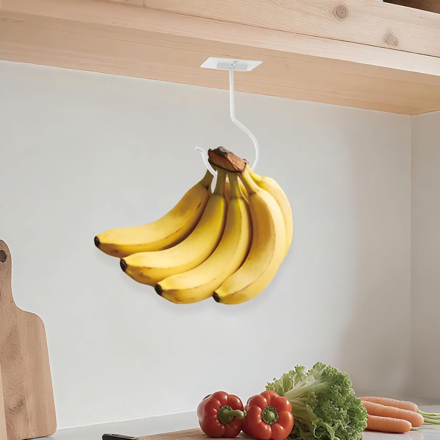 1Pcs White Self-Adhesive Banana Hook, Grape Hook, Kitchen Fruit Hooks, Banana Hanger, Keep Bananas Fresh V1258-DP02-A-2190
