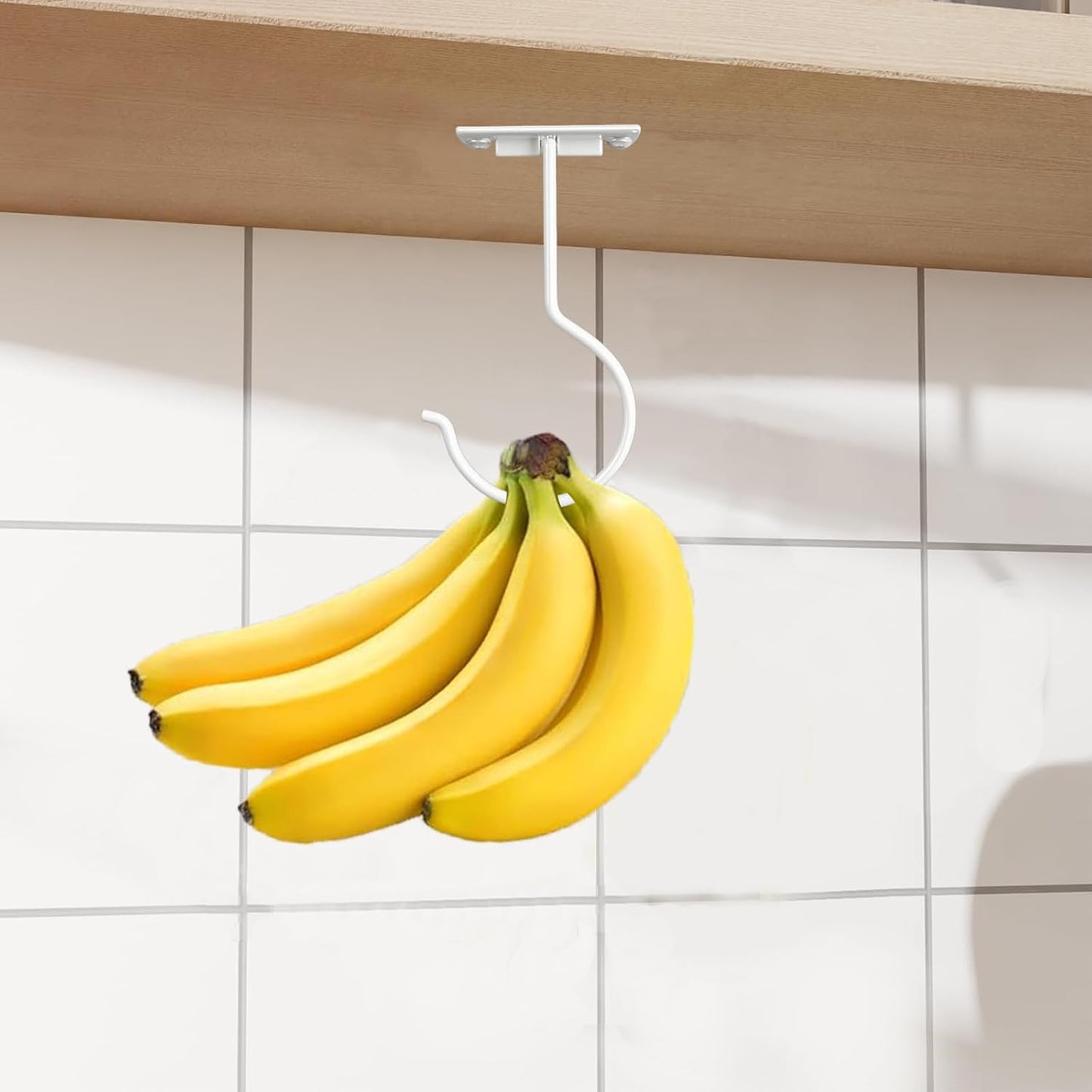 1Pcs White Self-Adhesive Banana Hook, Grape Hook, Kitchen Fruit Hooks, Banana Hanger, Keep Bananas Fresh V1258-DP02-A-2190