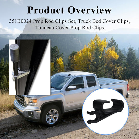 2 pcs 351B0024 Truck Bed Cover Clips, Tonneau Cover Prop Rod Clips, Compatible with RealTruck BAK BAKFlip V1258-DP02-A-2194