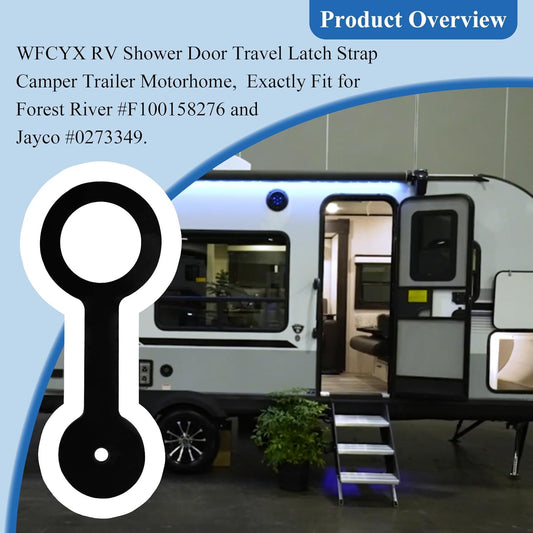2 Pcs RV Shower Door Latch Strap, Silicone, Black, Fits Most Shower Doors for RV/Camper/Motorhome/Third V1258-DP02-A-2195