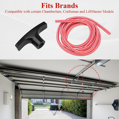 2 Pcs 41A2828 / 041A2828 Rope Handle Kit, Garage Emergency Release Pull Rope Cord Handle Kit, Fit for V1258-DP02-A-2197