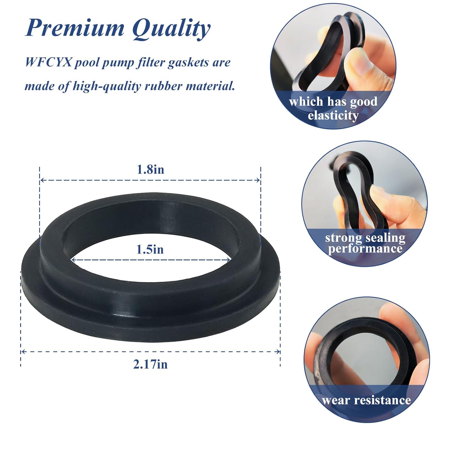 4 Pcs 11412 Pool L-Shape O-Ring Gasket Replacement for Intex Sand Filter Pump Motor, Replaces Pool Pump Parts V1258-DP02-A-2204